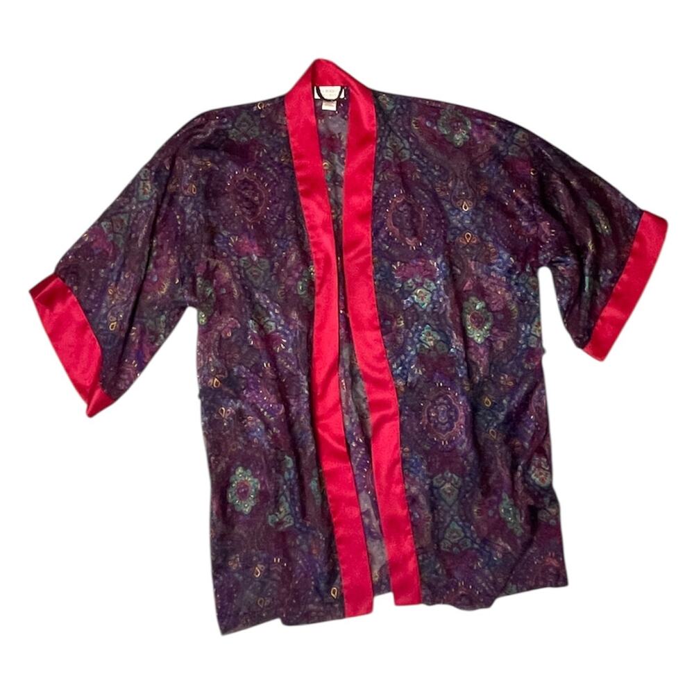 Victoria’s Secret Sheer Paisley Kimono Robe with Pockets One Size